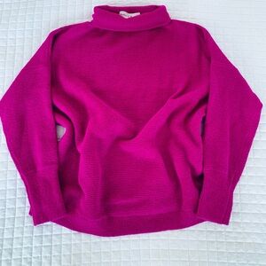 Chelsea & Theodore Vibrant Pink Turtleneck Sweater